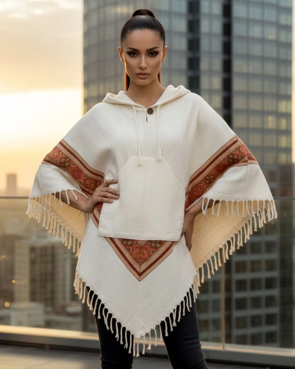 wool blend poncho shawl warm winter wear