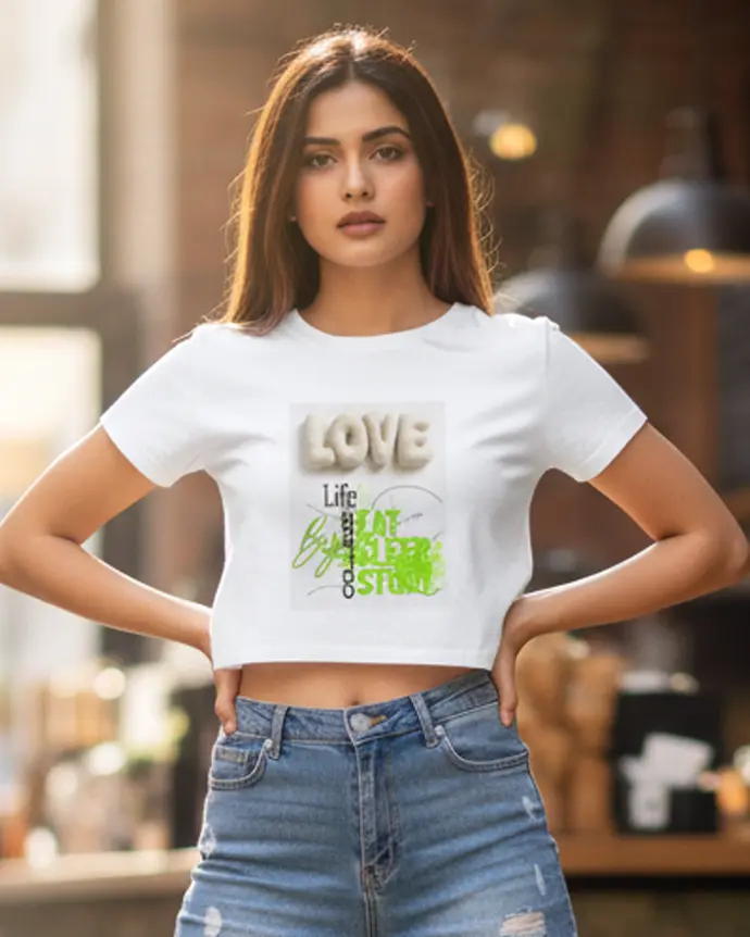 Dundri Women’s Printed Crop Top – Side View