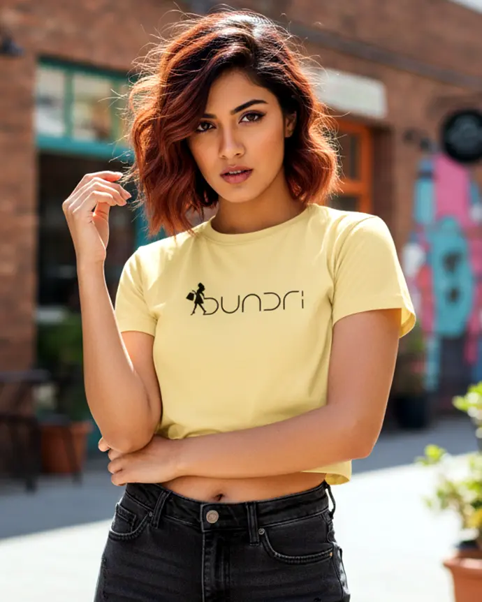 Dundri Women’s Solid Color Crop Top – Front View