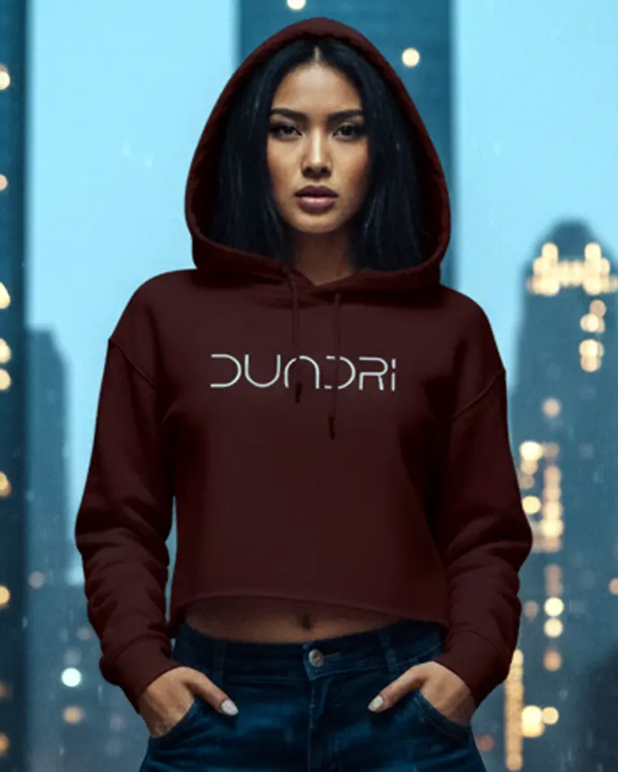 Dundri Women’s Cotton Crop Hoodie – Comfortable Streetwear Fit for Women