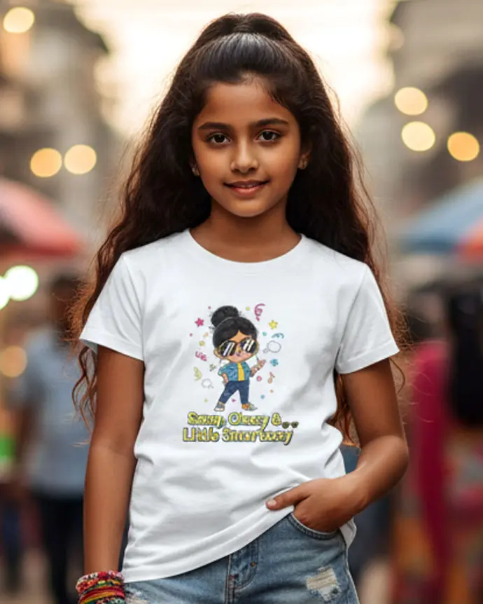 Dundri Girls T-Shirt – Star Smile Dundri Girls T-Shirt Star Smile Trendy Cotton Tee