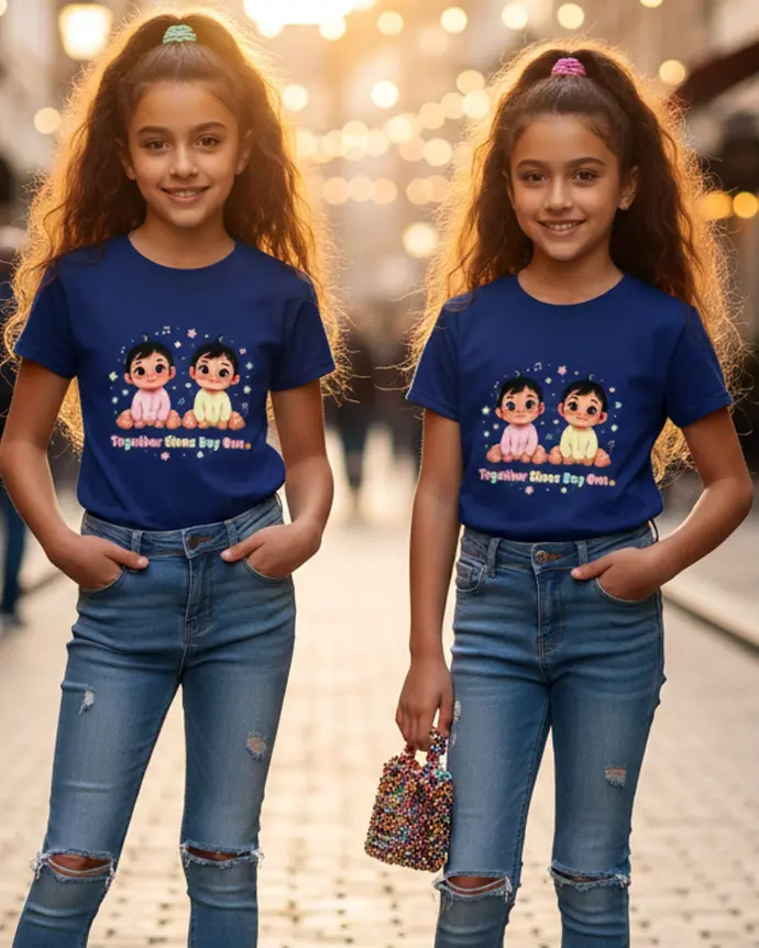 Dundri Twin Girls T-Shirt – Magic Twins Dundri Twin Girls T-Shirt Magic Twins Soft Cotton Tee