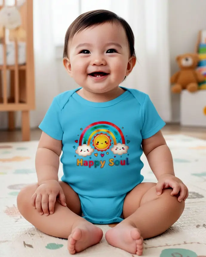 Dundri-Kids-Ramper-Rainbow,Soft Cotton Baby Wear