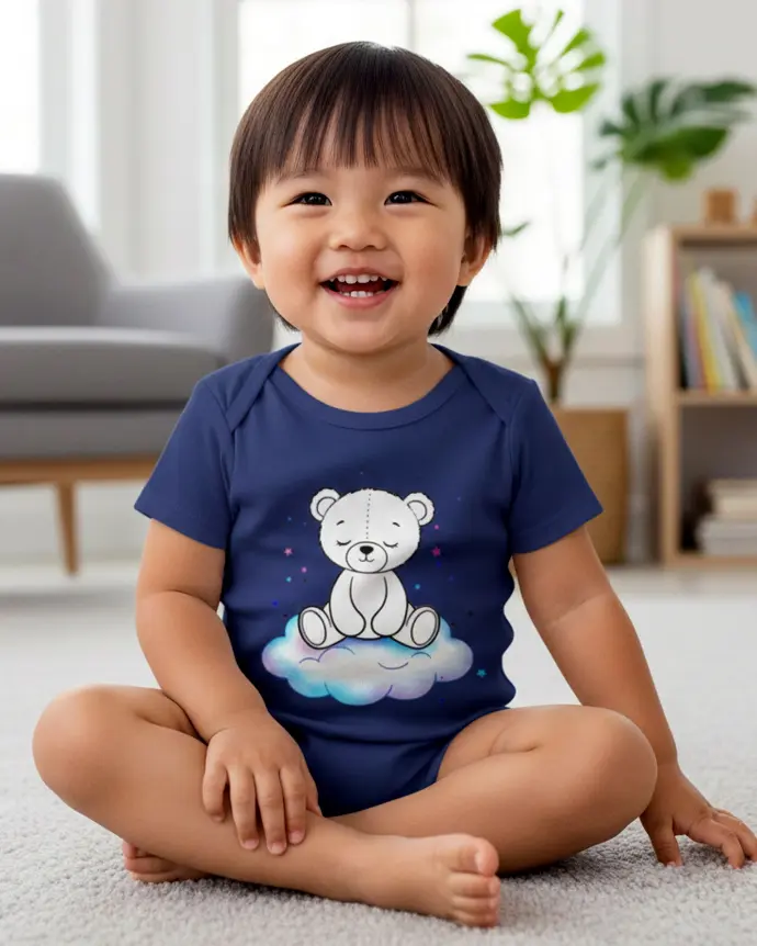 Dundri-Kids-Ramper-Bear,Soft Cotton Baby Romper