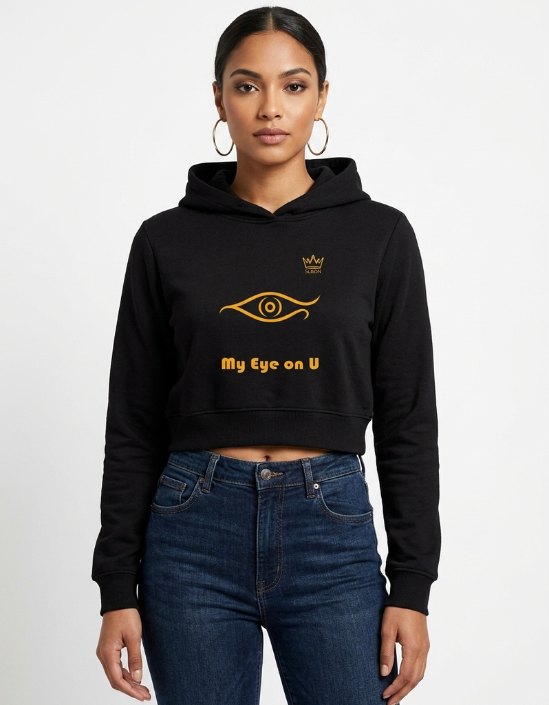 Dundri Eye Female Cropped Hoodie (Black, S)