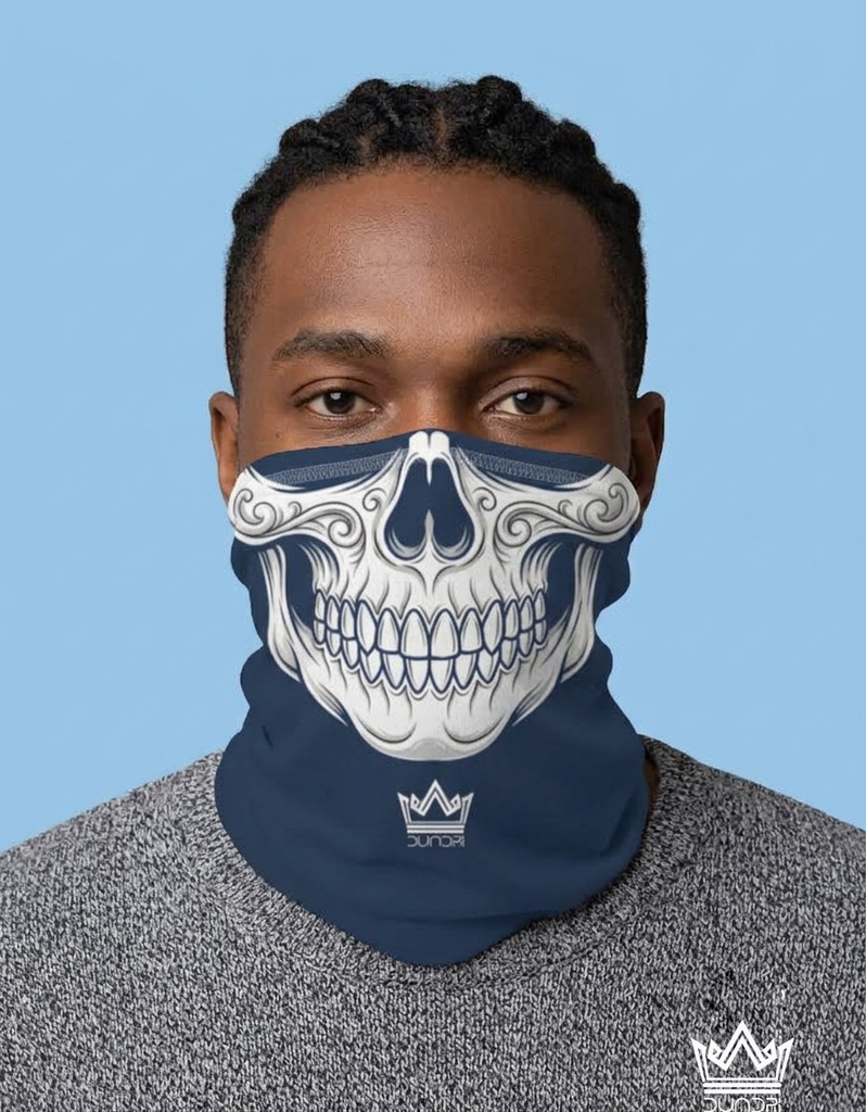 Dundri Skull Blue Aop Face Bandana