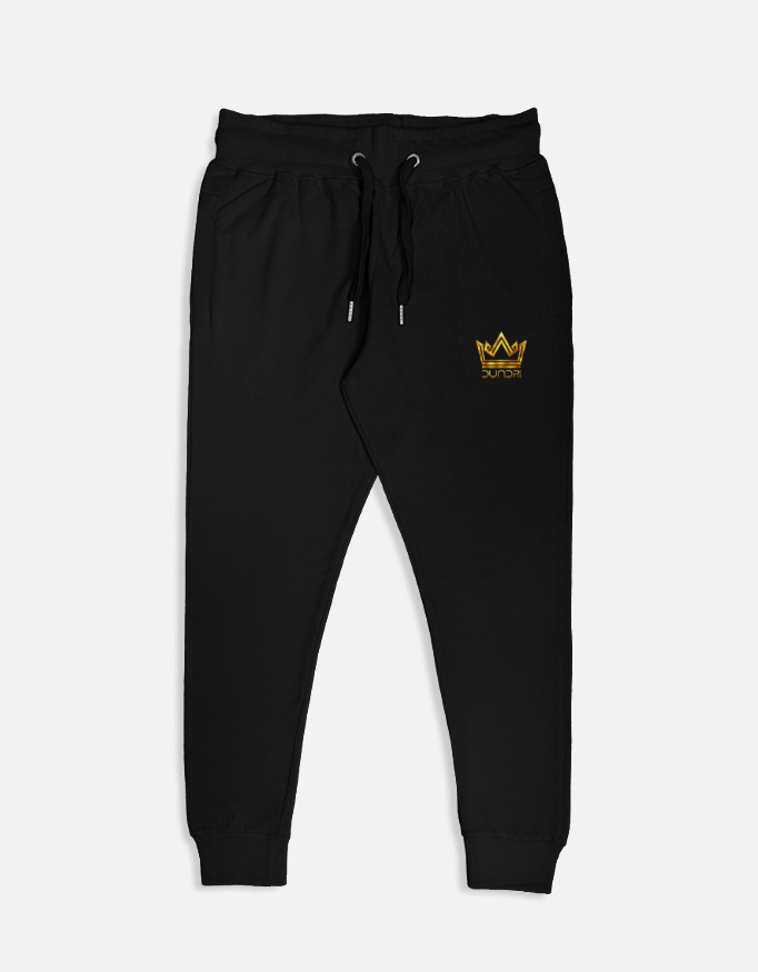 Dundri Golden Logo Men Joggers (Black, S)